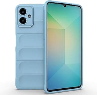 Silicone Case with Anti-Scratch Soft Microfiber Lining, High Resilience Rubber Full Body Shockproof Cover Compatible with Samsung Galaxy A06 (Light Blue)