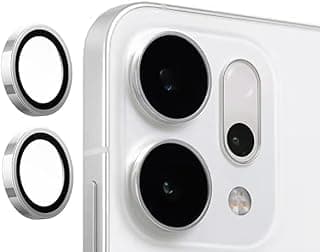 ARROWS Tempered Glass Metal Individual Camera Lens Protector For Oppo Reno 14, Anti-Scratch, No Bubbles, 9H Hardness, HD Clear, Easy Installation - Silver