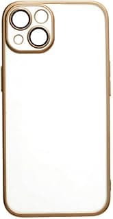 جراب ظهر بلاستيك لهاتف ابل iPhone 13/14، شفاف ذهبي Cfs.h-10-320