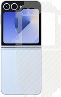 Carbon Fiber back Skin Flexible Back Screen Anti Scratch Bubble Free Compatible With Samsung galaxy z flip 6 - clear (one piece)