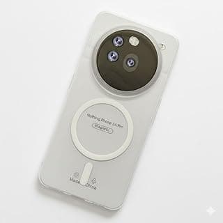 جراب شفاف لهاتف Nothing Phone 3A Pro - حماية متينة ضد الصدمات، تصميم نحيف وخفيف الوزن، مضاد للاصفرار، متوافق مع الشحن اللاسلكي (ابيض)