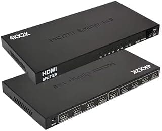 موزع HDMI (Splitter) مدخل واحد لـ 8 مخارج يدعم Full HD 1080P 2k/4k، تردد 60Hz