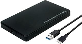 قرص صلب خارجي 6.4 سم - USB 3.0 إلى ساتا قرص تخزين صلب SSD/ هارد HDD - بدون أدوات، توصيل وتشغيل - تدعم ساتا I/II/III SSD مقاس 6.4 سم وهارد ديسك (حتى 6 تيرابايت) - أسود