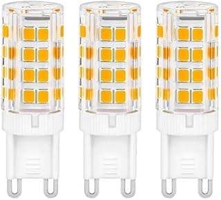 G9 LED Bulbs, 3pcs Warm Yellow Warm Warm 5W Equivalent to 50W Halogen, G9 Bulb AC 220-240V Flicker Free Non-Dimmable Energy Saving Bulbs for Bedroom Living Room…