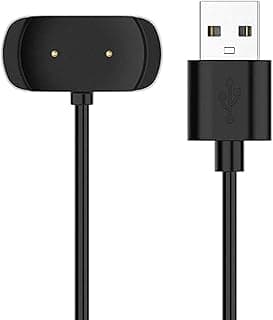 كابل شحن USB بطول متر واحد من دلـع موبايلك لساعة امازفيت GTS 4 ميني وGTS 2 2e وGTR 2e وتي - ريكس برو وبيب 3 U وزيب E Z لون اسود