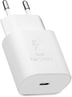 شاحن سريع لهواتف سامسونج Galaxy A25, A55, A35, A15, A05s, A23, A54, A14, A34, A53, A13,... USB-C 25W TA-800 أبيض | لهواتف A57 A37 A26 A56 A36 A16 A07 A52s A53 A06 A55 A25 A05s A15 A35 A42 A41 A51 5G A02s A52 5 A21s A12 A33 1 x A70 A80 A71 A8