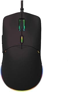 ماوس ألعاب مريح M80 من زيدلي - إضاءة خلفية ار جي بي- 8800 نقطة لكل بوصة - 6 أزرار - عمر افتراضي 3 ملايين نقرة - وزن 69 جرام| أسود، USB