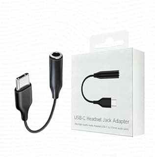 كابل محول صوت USB C إلى 3.5mm AUX أنثى لسماعة الرأس أسود