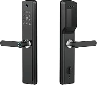 Smart electronic lock H12, durable design, easy installation, suitable for home and office doors. (black/antique copper red)