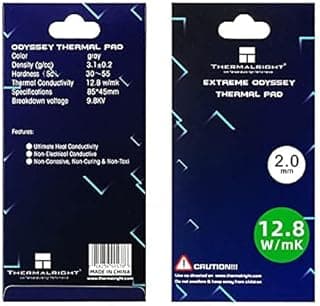 12.8 W/mK Non Conductive Heat/ High Temperature Resistance, Odyssey Silicone Thermal Pads for PC Laptop/CPU/GPU/LED/PS4 Cooler 85x45x2mm