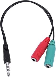 2-Piece 3.5mm Male To 2 Female Y Splitter Audio Extension Cables Adapter Cords Black