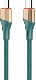 كابل شحن سريع LC631C (USB نوع سي إلى USB نوع سي)، كابل متين وطويل لدعم الشحن فائق السرعة بي دي لأجهزة سامسونج وأندرويد وأجهزة نوع سي مع نقل بيانات عالي السرعة من لدنيو، أخضر