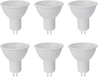 لمبات LED زجاجية MR16، قاعدة GU5.3، 5 وات، ضوء اصفر دافئ، 6 قطع