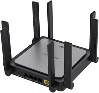 راوتر شبكة جيجابت مزدوج النطاق بسرعة 3200Mbps وواي فاي 6 من ريي، لون أسود