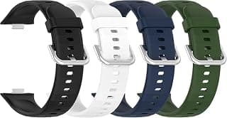 طقم 4 استيك سيليكون رياضي بديل لهواوي Watch Fit 5/5 Pro (2026) - (أزرق)(أخضر)(أبيض)(أسود)