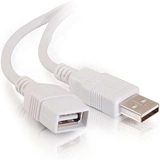 كابل تمديد USB 2.0 من Keendex kx 2466 ذكر إلى أنثى، 1 متر - أبيض