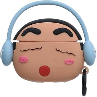 Durable Silicone Airpod 3D Protective Case With Cute Cartoon Character Shockproof Scratch-Resistant Design And Finger Holder Fits Airpods 4 - Blue