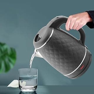 غلاية كهربائية من سيتي، غلاية مياه كهربائية فعالة 1500 واط، ستانلس ستيل، 1.8 لتر، تصميم فاخر، غليان سريع، ايقاف تشغيل تلقائي، مقبض معزول حراريا وحماية من الغليان الجاف، (اسود)