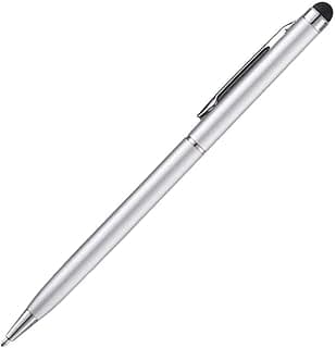 EP 2in1 Stylus Touch Pen for iPhone, Samsung, Huawei, Honor, Microsoft (Silver)