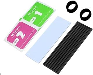 مشتت حراري من الألومنيوم لتبريد وحدة التخزين M.2 NVMe SSD مع وسادة حرارية من السيليكون، مشتت حراري بهيكل متين وسهل التركيب، 70 × 22 ملم، 1 قطعة