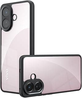 Cover for Vivo V60 Lite - Shockproof Silicone Case with Transparent Back Panel and Non-Slip Black Edge - Transparent