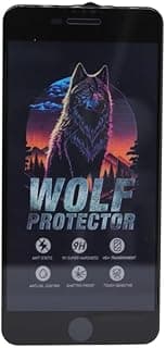 اسكرينة حماية زجاج مقوى (Tempered Glass) بتصميم C.F.S Wolf لـ Apple iPhone 6 Plus/7 Plus/8 Plus - شفاف وأسود