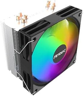 مبرد معالج Ante.c A450 FRGB للألعاب - مروحة 120 مم بإضاءة FRGB، 4 أنابيب نحاسية بتقنية Direct Touch، مشتت حراري عالي الأداء، تبريد هوائي للمعالج، متوافق مع Intel وAMD، مناسب لتجميعات Gaming PC