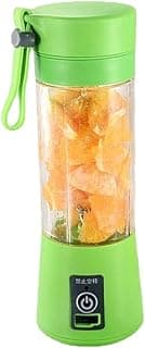 Portable Mixer USB Electric Fruit Juicer Handheld Smoothie Maker Blender Rchargeable Juicer Cup Ice Blender Mixer Home/Office/Outdoors (Green)