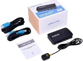 منفذ USB كيه في ام HDMI سويتش، محول مربع 4K عند 60 هرتز للوحة المفاتيح والماوس وشاشة الكمبيوتر، موصل USB HD عالي الدقة مقسم، 2 قطعة