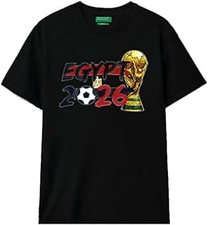 United Colors of Benetton Egypt 2026 FIFA World Cup Graphic T-Shirt, Black, Football Theme size(L).