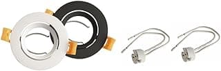 MR16 Spot Frame Rotatable Round, Black Color, single Head (Slim) - Team LED- back of two