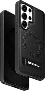 HDD leather Case Cover For Samsung Galaxy S26 Ultra MagSafe Magnetic Phone Case Raised edges around the screen help prevent scratches (Black)