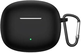 Compatible with HONOR CHOICE Earbuds X3 Lite Case Cover, Soft Silicone Shockproof Protective Skin Case for HONOR Earbuds X3 Lite Wireless Earbuds with Carabiner, Front LED Visible (Black)