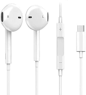 سماعات راس USB C، سماعات اذن نوع C مع ميكروفون وسماعات ستيريو سلكية عازلة للضوضاء