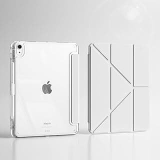 جراب iPad Pro 12.9 مع كيبورد وماوس باد (موديل 2018-2024)، جراب كيبورد لجهاز iPad Air 13 inch مع ستاند دوران 360 درجة، غطاء حماية شفاف مع مكان للقلم