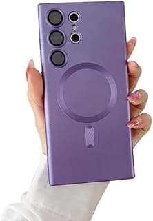 Silicone Magnetic Case With Camera All-Round Protection, Shockproof Case Cover For Samsung Galaxy S24 Ultra (Purple)