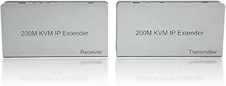 HDMI KVM USB Extender 200 M 1080p HD KVM IP Extender, RJ45 Network KVM Over IP Extender with Wide IR from TCP/IPm, KVM Extender for USB Keyboard Mouse over Cat5e Cat6