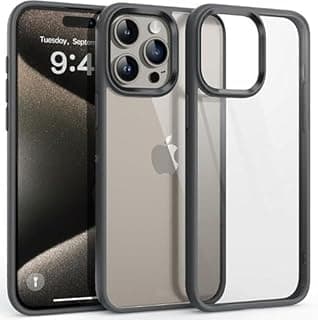 حافظة ماجيك ماسك متوافقة مع iPhone 16 Pro Max، حماية كاملة، ظهر شفاف، أزرار ناعمة، أسود