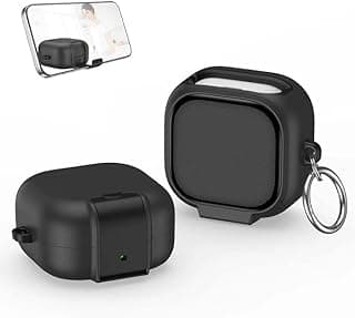 Fekra for Samsung Galaxy Buds 4/4 Pro (2026) Case Cover with Lock Phone Stand, Full Body Shockproof Protective Cases Men Women with Keychain for Galaxy Buds 4/4 Pro Case (Armor Black)