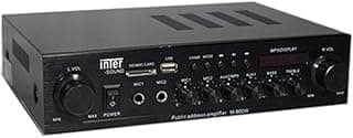 Sound KH-980W Multi-Function PA Audio Amplifier 60Watt – Supports 4 Speakers – 2 Microphones Input – USB/SD – LED Display Black جهاز امبليفاير 4 سماعة اوم