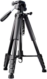 Professional Tripod – 188cm, 5-Section Heavy-Duty Stand-Black