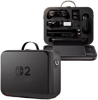 Eco Carrying Case for Nintendo (2025) Switch 2, All in one Waterproof Storage Bag for Switch 2 Console, Pro Controller, Large Space Dustproof Carrying Bag for Full Accessories,21 card slot (Black)
