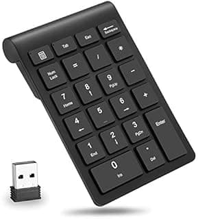 Slim Keypad - 17-Key Wireless Digital Number Pad with 2.4G Technology, Compact and Lightweight for Laptops and PCs, Black Design, Ergonomic Layout Saves Desk Space and Enhances Typing Comfort