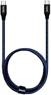 كابل USB نوع C إلى USB نوع C من لوبي، 1.8 متر، سلك نايلون مضفر، لون أسود
