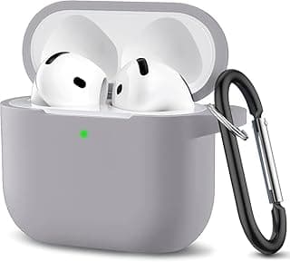 Soft Silicone Full Protection Case Cover with Built-in Keychain Compatible with Airpods Pro 2 Stylish Design for Men and Women, Scratch and Shock Resistant (Grey)