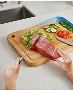Artisan Solid Wood Cutting Board with Precision Juice Groove | Heavy-Duty Professional Chopping Block for Kitchen Meat & Poultry | Large Reversible Countertop Workstation & Luxury Platter(39*26*5)