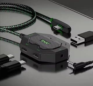 محول نوع سي GS3PRO-W من بيفا مع 4 منافذ، دعم صوتي 32 بت، طاقة شحن 60 واط، تصميم كوع مائل لأسفل