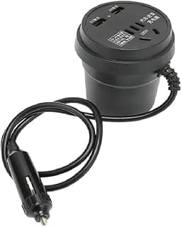 KaberMisr 2020 200W Car Adapter With 2 USB Fast Charging Ports And 220V AC Socket For Charging Mobile Phones And Cameras Inside The Car While Driving (Code:9081)