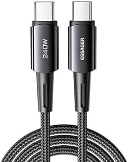240W Fast Charging Cable, a USB C to USB C cord with PD 3.1 technology for fast charging of laptops, MacBook Pro/Air, iPad Pro, and all phones that support PD. The cable length is 2 meters