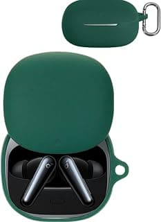 Silicone Case with keychain for Anker Soundcore Earbuds Liberty Air 5, Green Color